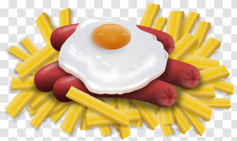 French Fries Fried Egg Junk Food White - Protein Transparent PNG