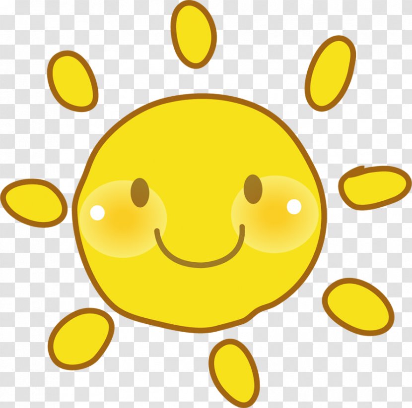 Smiley Icon - Happiness - Hand Painted Yellow Sun Transparent PNG
