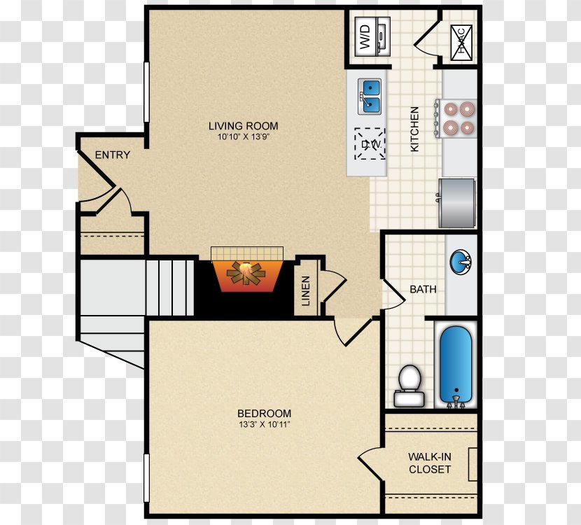 Floor Plan Waterford Place Apartments House Interior Design Services - Indoor Transparent PNG