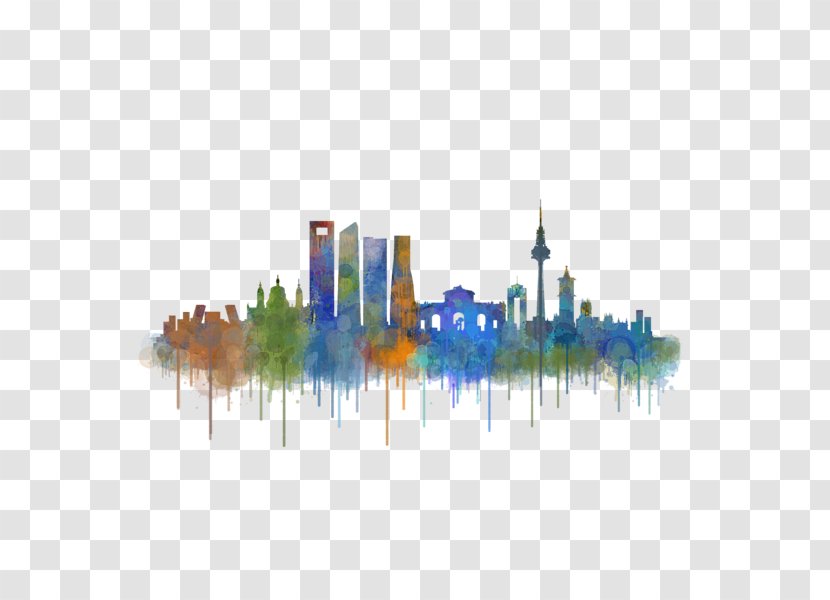 Madrid Skyline New York City Art - Digital Transparent PNG