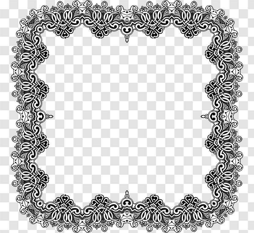 Clip Art - Monochrome - Lace Frame Transparent PNG