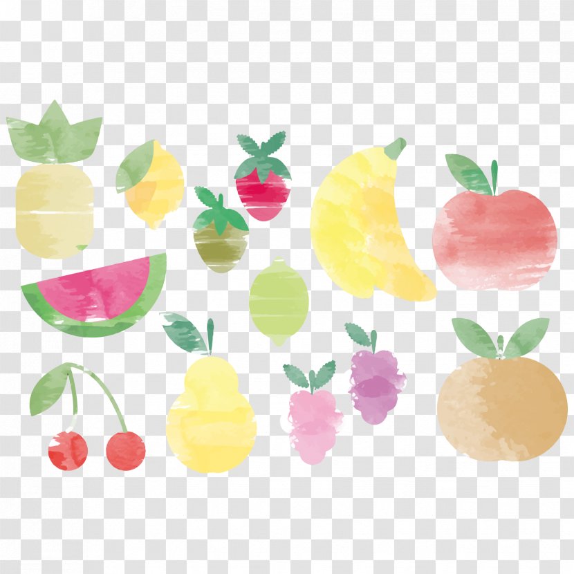 Watercolor Painting Drawing - Vector Ink Watermelon Pineapple Apple Transparent PNG