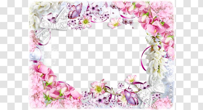 Clip Art - Petal - Pink Flower Frame Transparent PNG