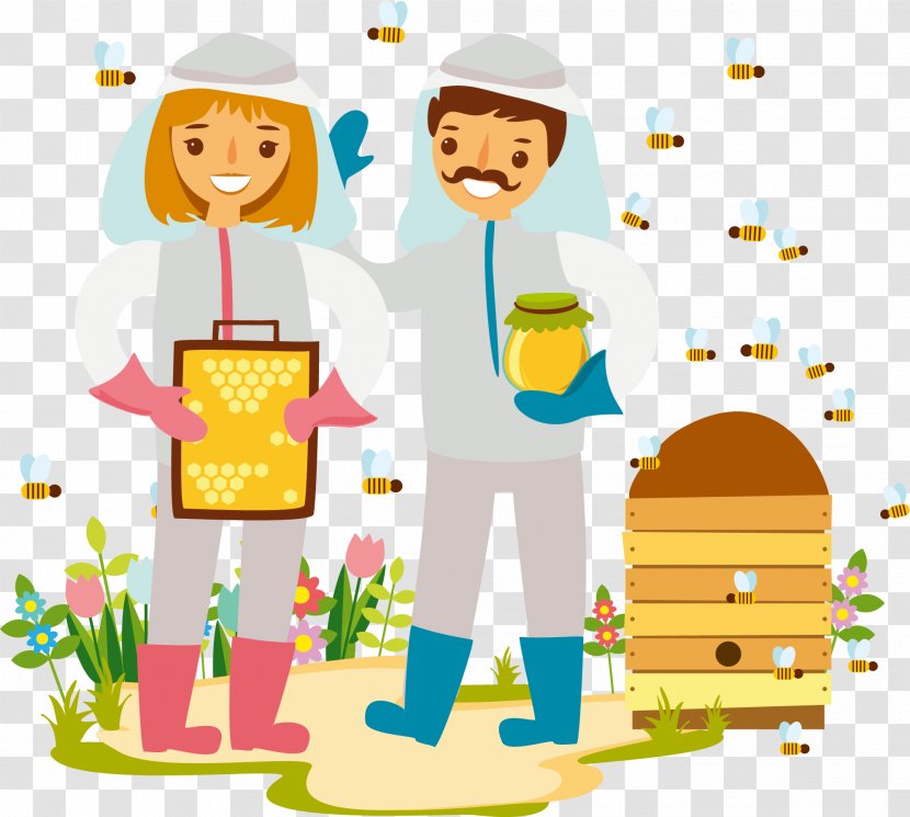 Beekeeper Beekeeping Illustration - Male - Vector Bee Husband And Wife Transparent PNG