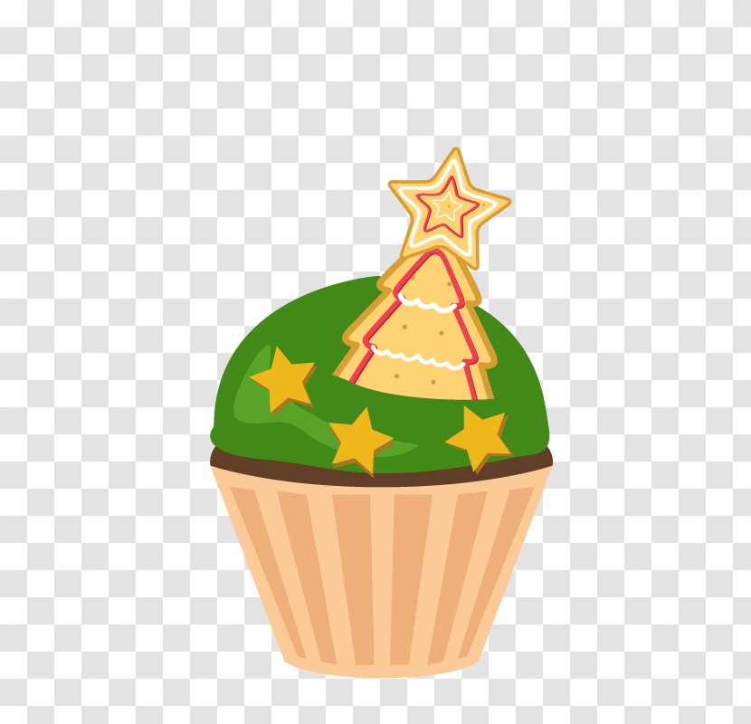 Christmas Cake Cupcake Birthday Cartoon - Green Tree Transparent PNG