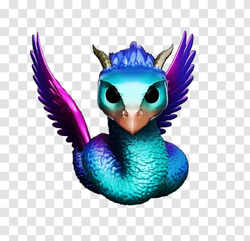 Bird Cartoon - Purple - Turquoise Wing Transparent PNG