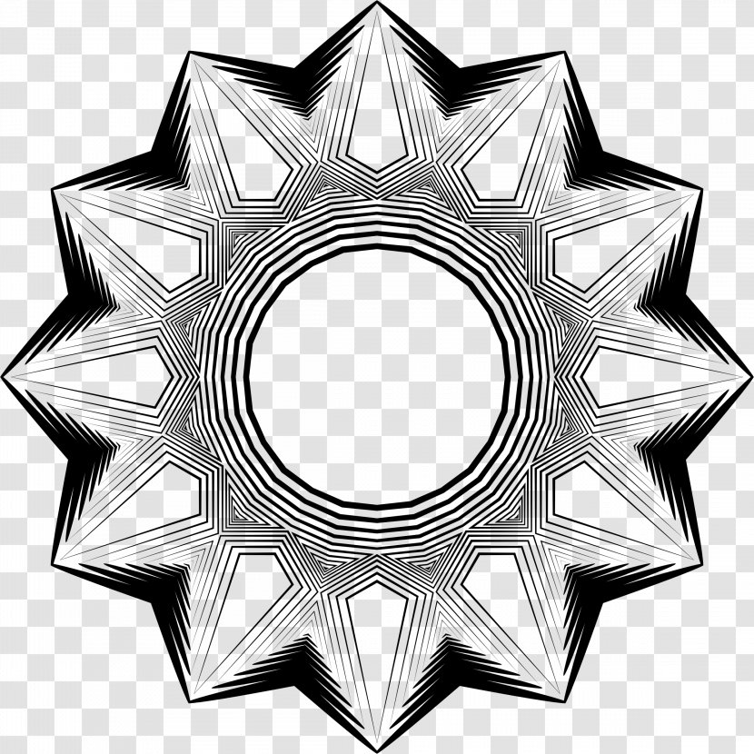 Graphic Design Pattern - Black And White - Hollow Mandala Transparent PNG