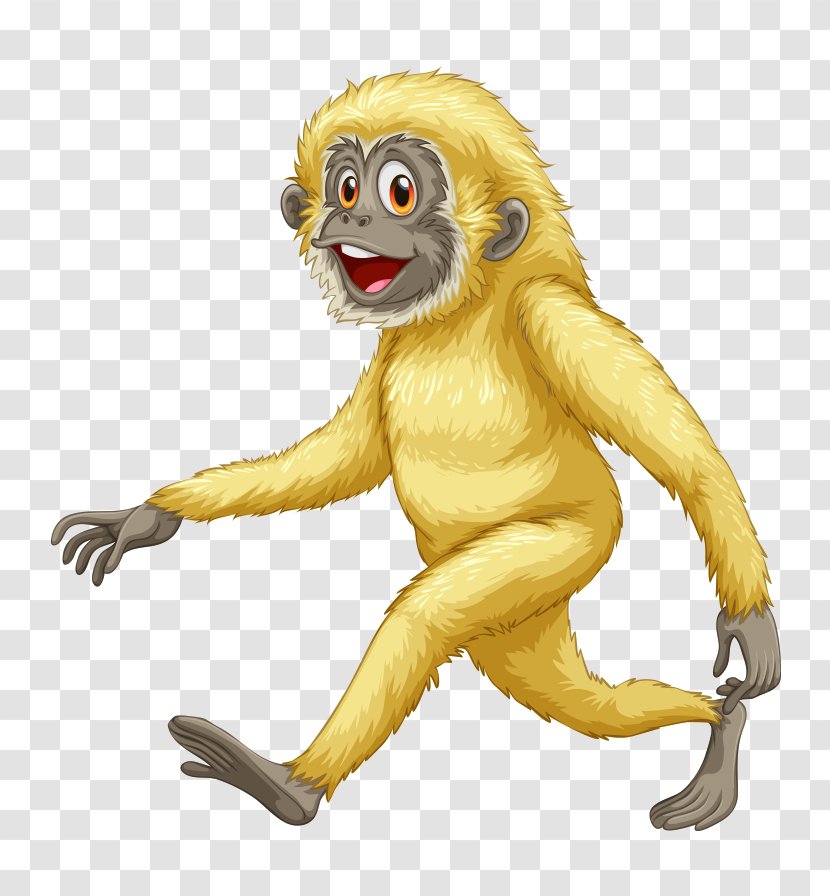 Gorilla Orangutan Chimpanzee Illustration - Photography - Lovely Hand-painted Cartoon Monkey Walk Transparent PNG