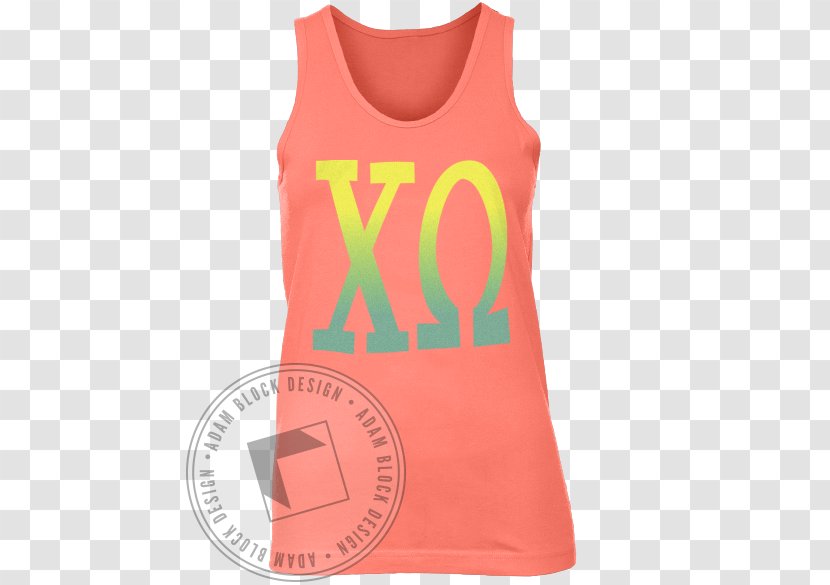 T-shirt Sleeveless Shirt Gilets Font - Clothing - Chi Omega Transparent PNG