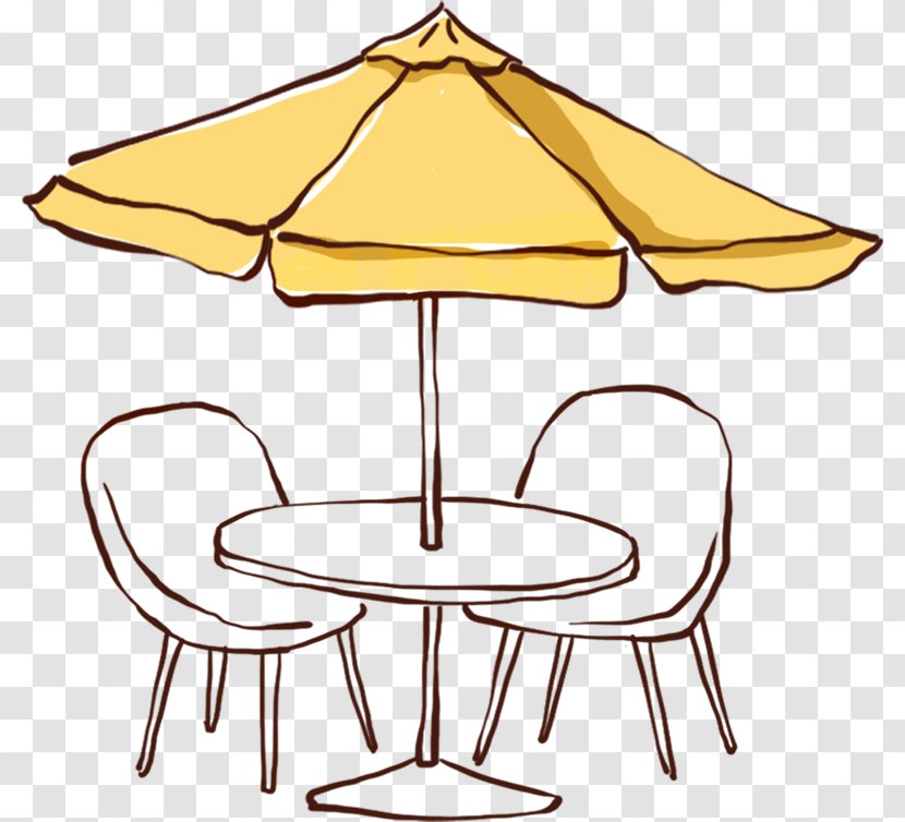 Coffee Table Cafe - Outdoor Furniture - Free Parasol HD Pull Material Transparent PNG