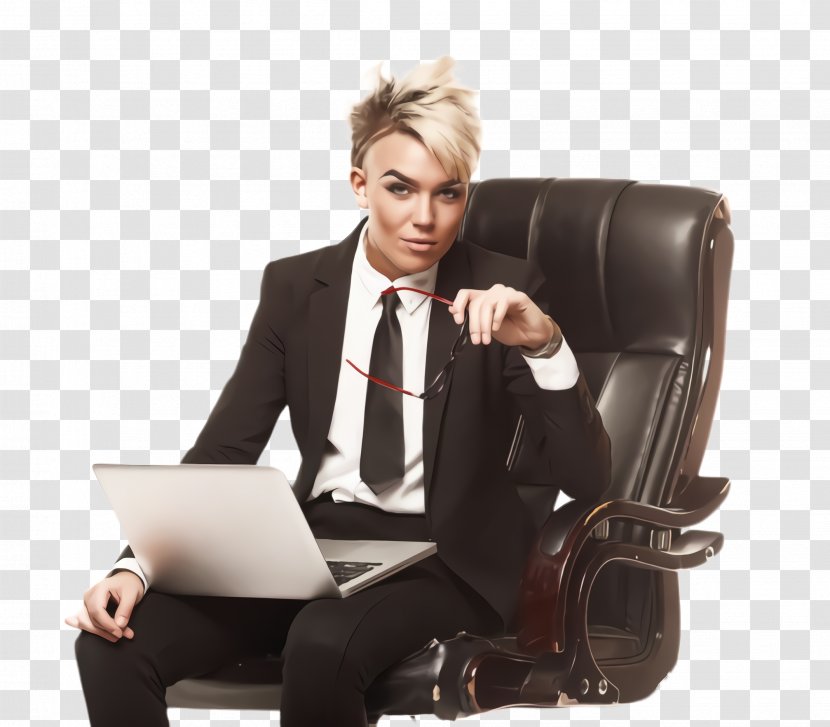 Sitting Office Chair Suit Male - Formal Wear Furniture Transparent PNG