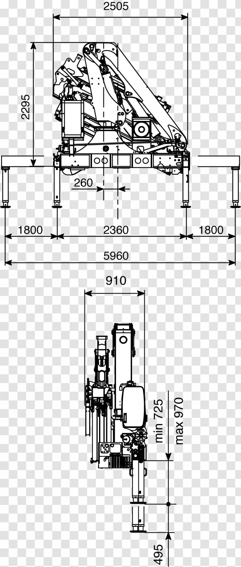 Crane Technical Drawing EFFER S.P.A. Architectural Engineering Machine - Joint Transparent PNG