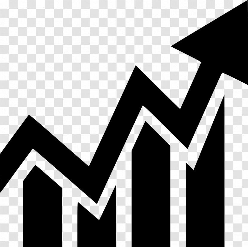 Bar Chart Diagram Graph Of A Function - Monochrome - Arrow Transparent PNG