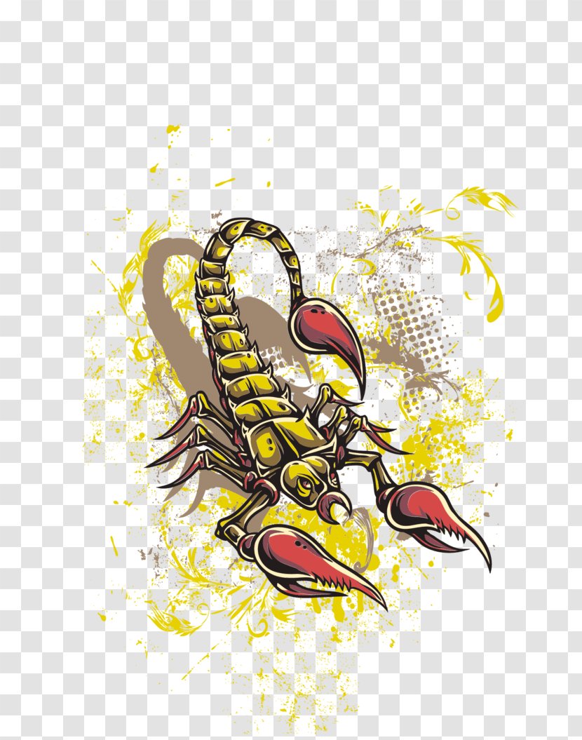 Scorpion T-shirt Iron-on Embroidered Patch Vector Graphics - Fashion - Adobe Poster Transparent PNG