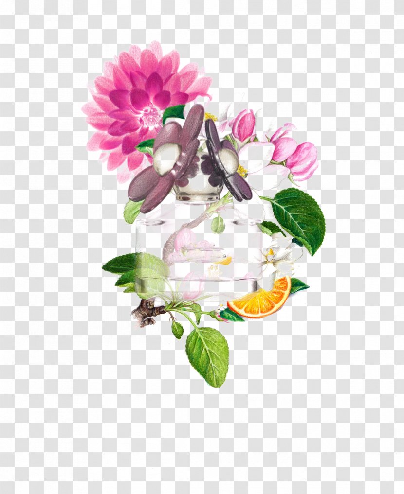 Chanel No. 5 Perfume Watercolor Painting Miss Dior - Floristry - Hand-painted Plants Transparent PNG