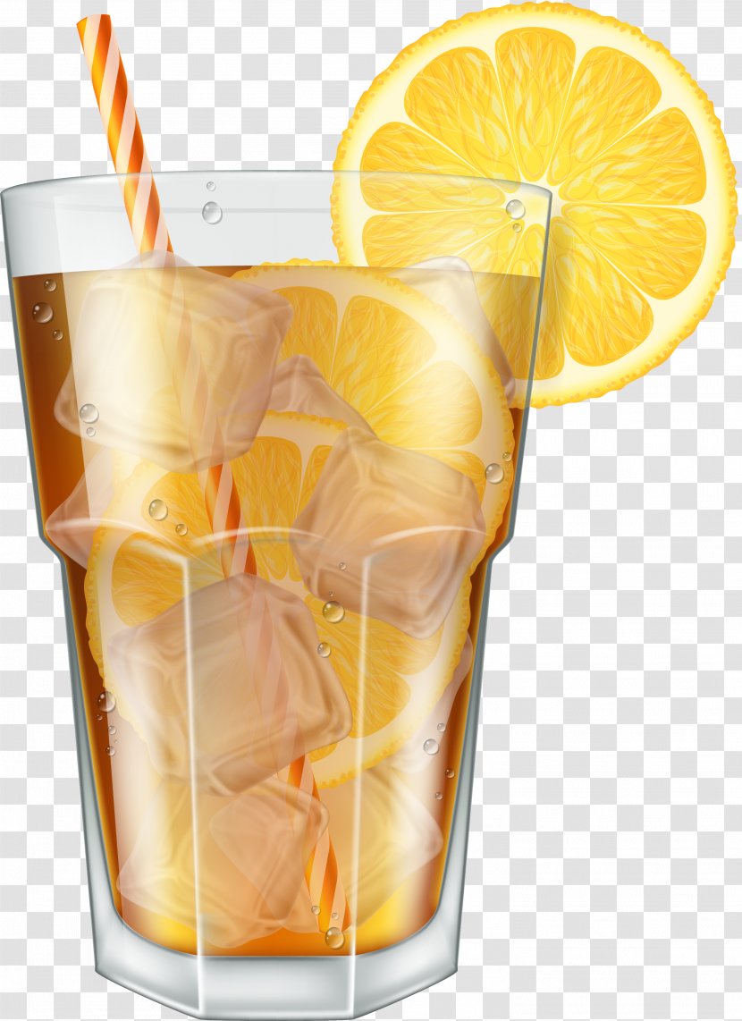 Orange Juice Cocktail Iced Tea Drink - Brown Ice Transparent PNG