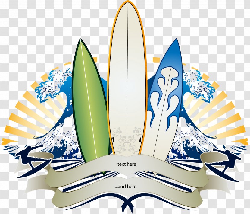 Big Wave Surfing Banner Surfboard - Trend Pattern Vector Skateboard Transparent PNG