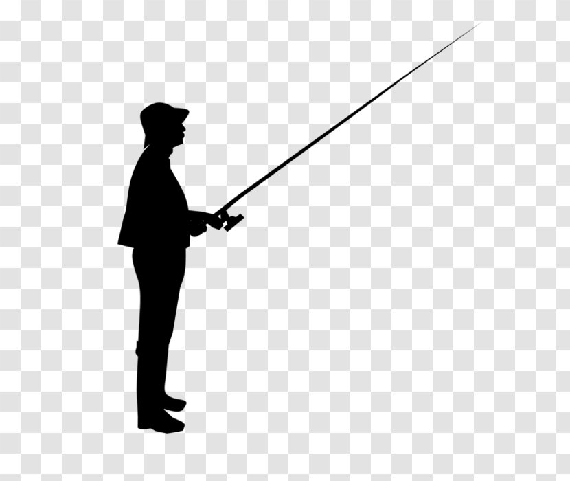 Clip Art Angle Black & White - M - Line PointNet Fishing Transparent PNG