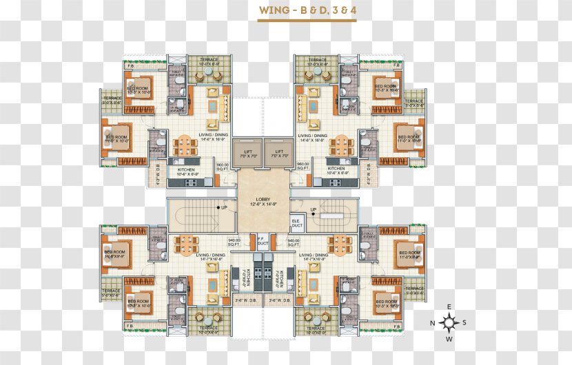 Jade Residencies Real Estate 99Acres.com Floor Plan Residential Area - Facade - Schematic Transparent PNG