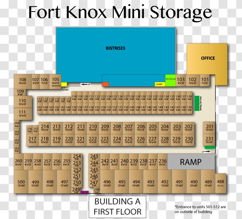 Fort Knox U-Haul Self Storage Portland - Oregon - Site Map Transparent PNG