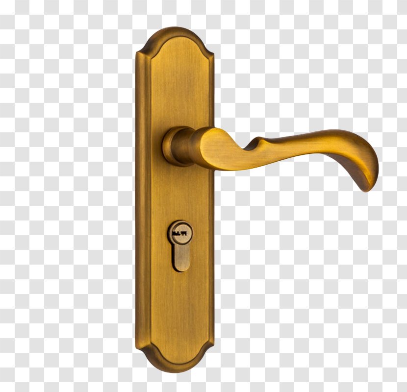 Lock Door Handle Brass - Metal - Retro Locks Transparent PNG