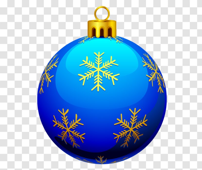 Christmas Ornament Blue Yellow Clip Art - Holiday - Snowflake Ball Picture Transparent PNG