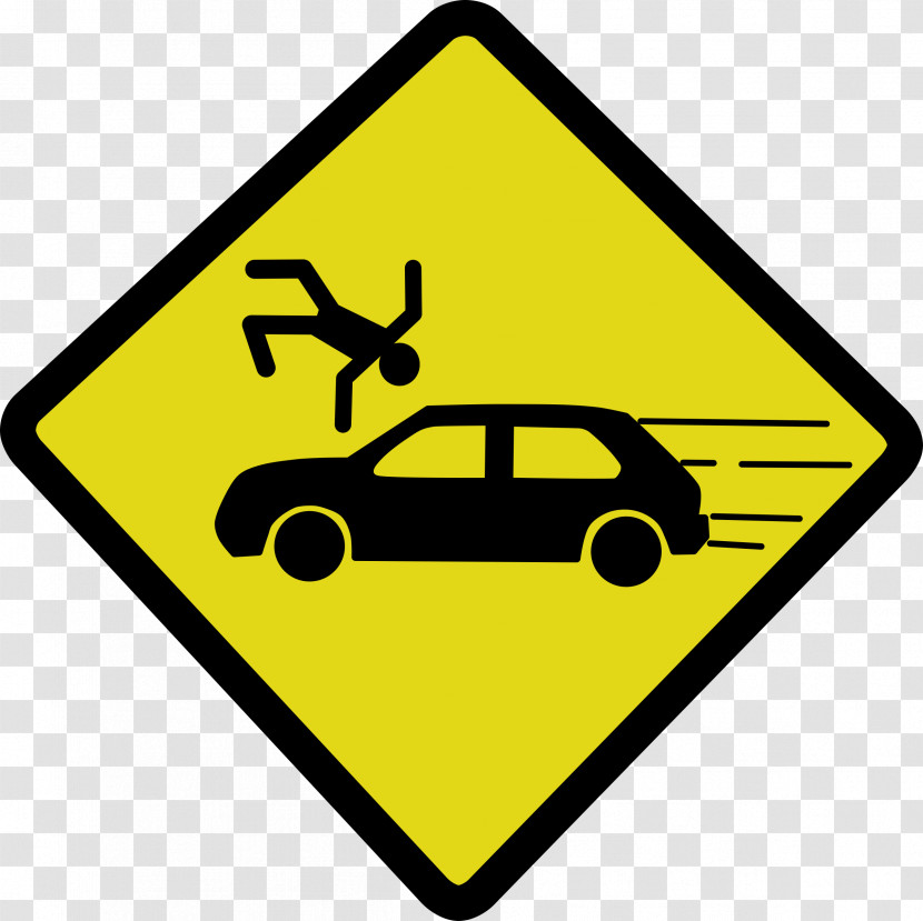 Yellow Sign Signage Line Vehicle Transparent PNG