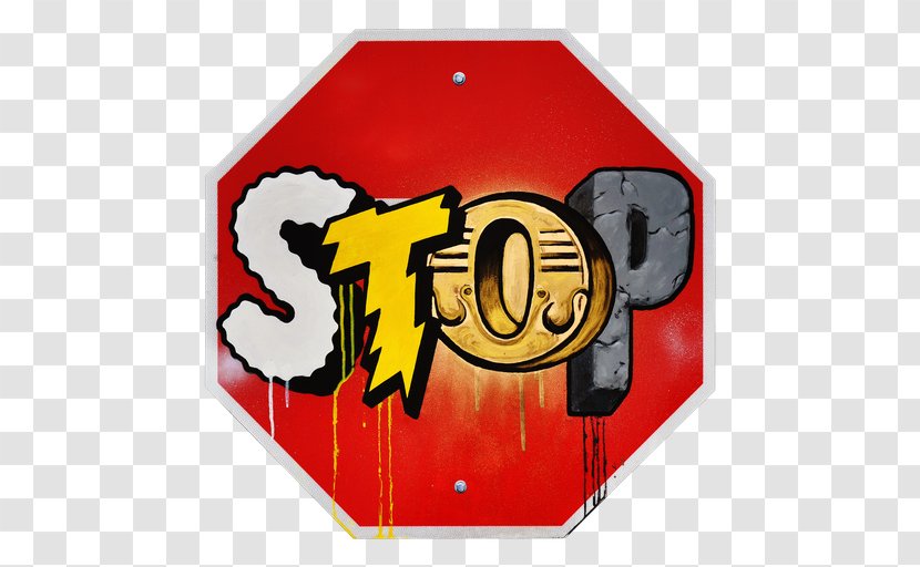 Painting CERN Street Art One Stop Sign Paddle8 - Graffiti Transparent PNG