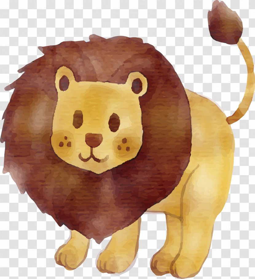 Lion Euclidean Vector Icon - Organism - Hand Painted Cute Transparent PNG
