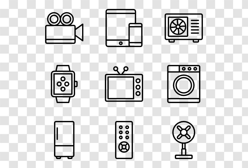 Web Design - Black And White - Appliance Icons Transparent PNG