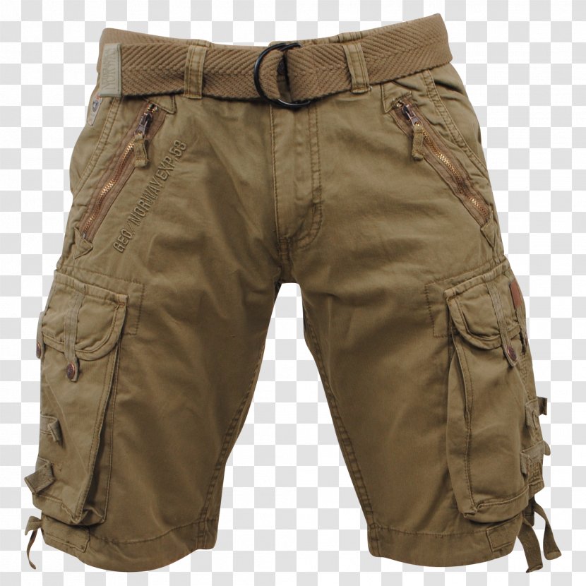 Bermuda Shorts Belt Khaki Cargo Pants - Livery Transparent PNG