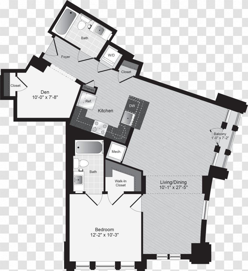 Lyon Place At Clarendon Center North Garfield Street Apartment Renting Floor Plan - Bed Transparent PNG