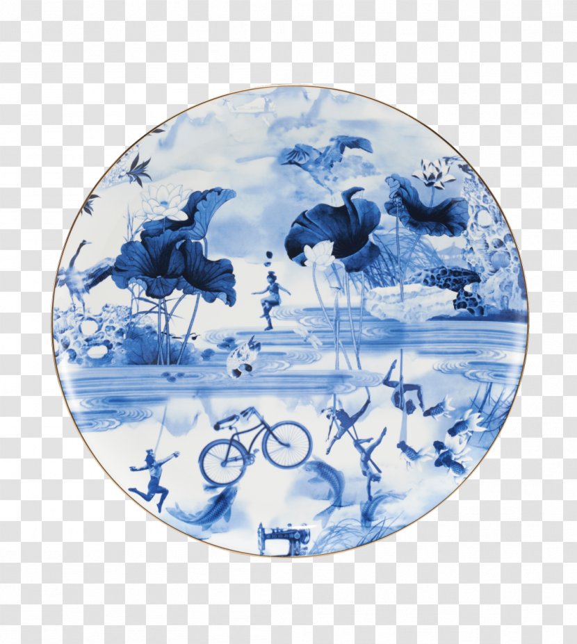 Blue And White Pottery Tableware Porcelain Bone China - Plate Transparent PNG