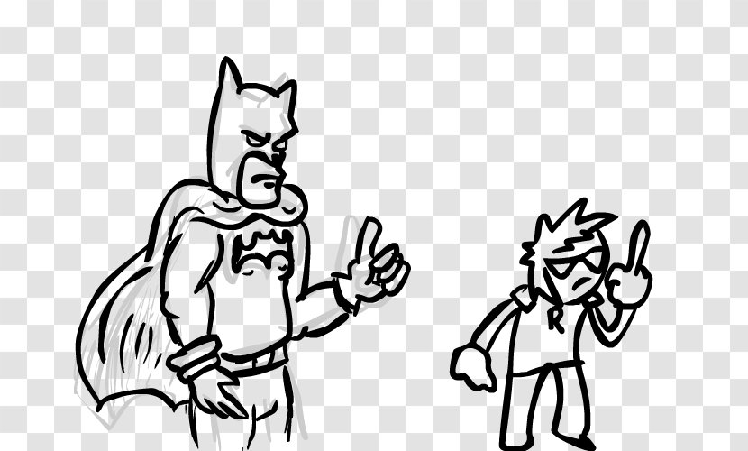 Human Clip Art /m/02csf Line Drawing - Cartoon - Batman Thumbs Up Transparent PNG