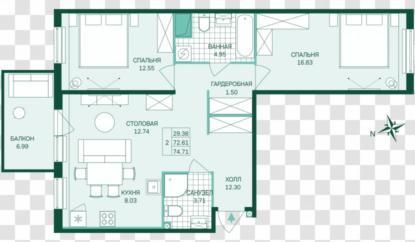 Floor Plan Bed Architecture Design - Block B - Local Attractions Transparent PNG