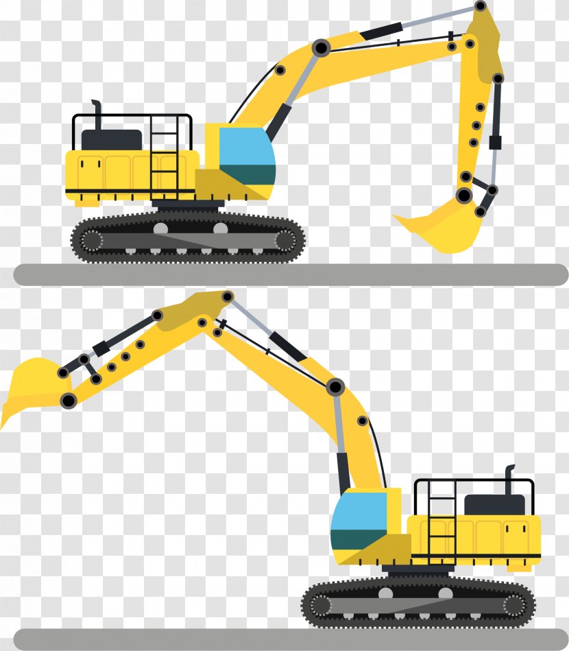 Crane Excavator Machine Icon - Tractor - Yellow Transparent PNG