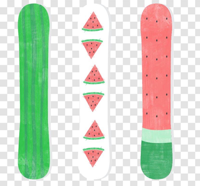 Snowboarding Ski Watermelon - Sport - Pattern Snowboard Transparent PNG