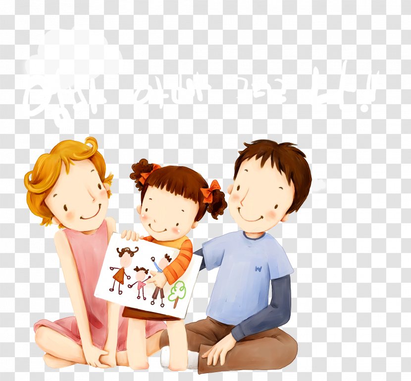 Parent Child Family Mother Father - Watercolor - Cartoon Transparent PNG