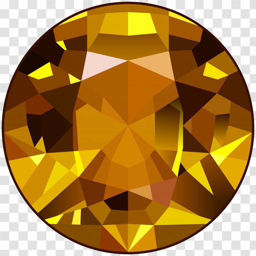 Gemstone Diamond Clip Art - Orange - Yellow Gem Image Transparent PNG