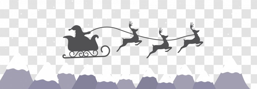 Santa Claus's Reindeer Christmas - Text - Vector Flying Transparent PNG