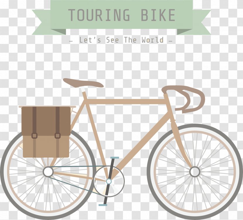 Cycling Bicycle Infographic Clip Art - Yellow - Retro Transparent PNG