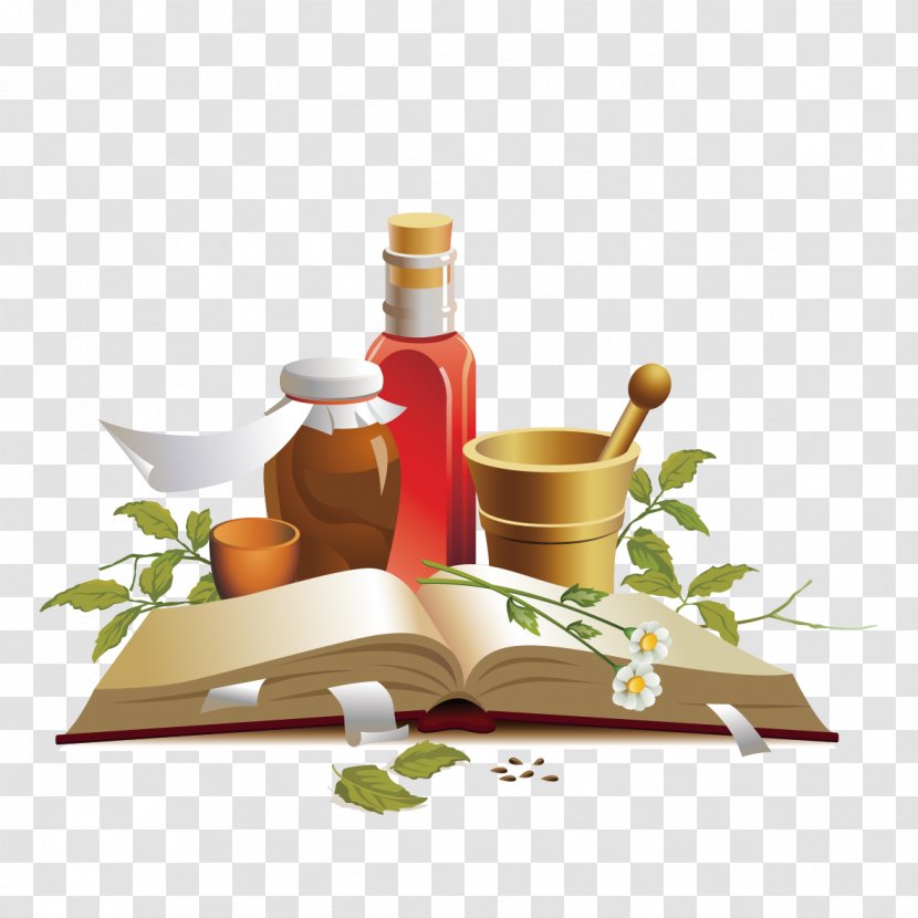 Traditional Chinese Medicine Therapy - Disease - Books And Leaves The Bottle Transparent PNG