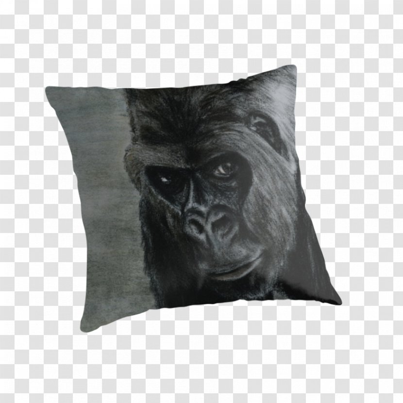 Gorilla Cushion Throw Pillows Snout - Mammal Transparent PNG