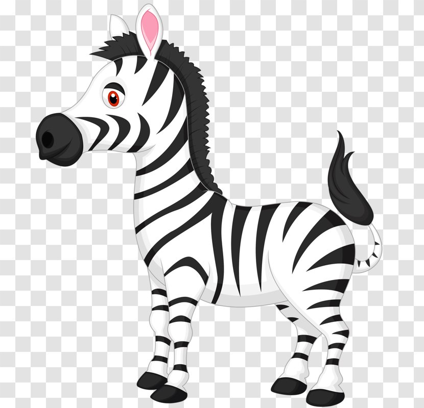 Cartoon Clip Art - Black And White - Horse Like Mammal Transparent PNG