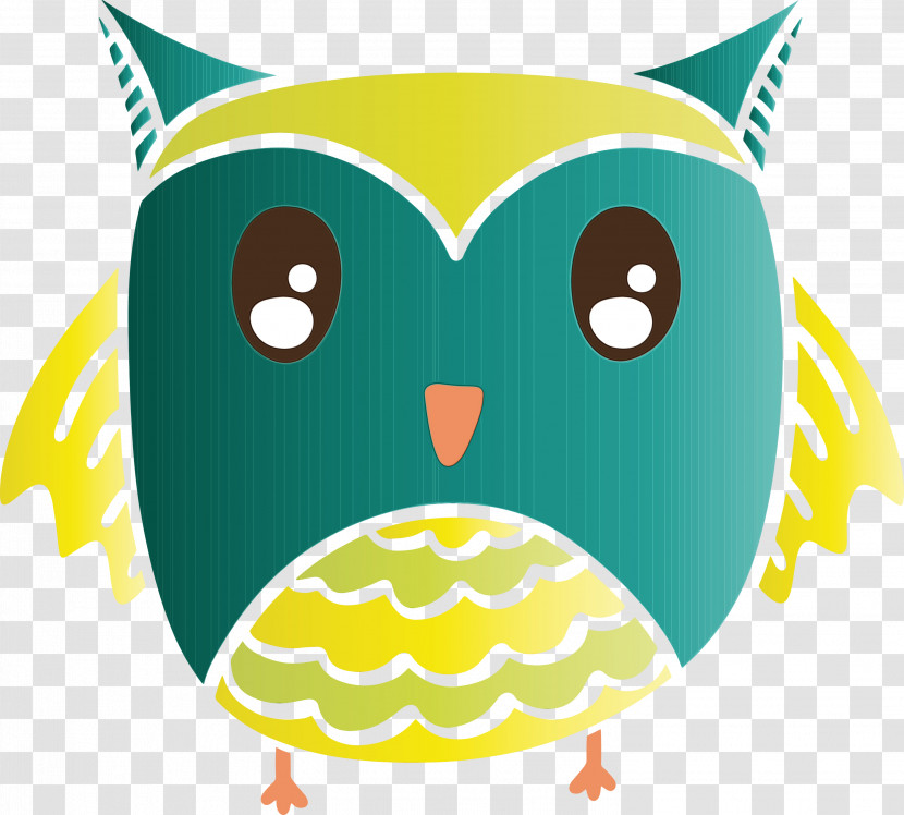 Beak Green Cartoon Birds Owl M Transparent PNG