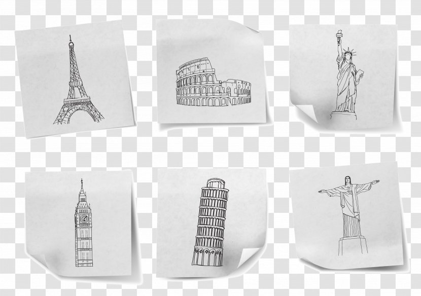 Paper Drawing Photography Royalty-free - World Landmarks Transparent PNG