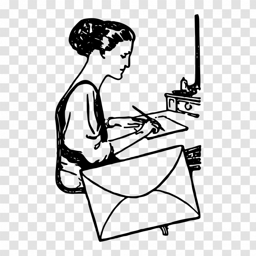 Writing Woman Clip Art - Cartoon Transparent PNG