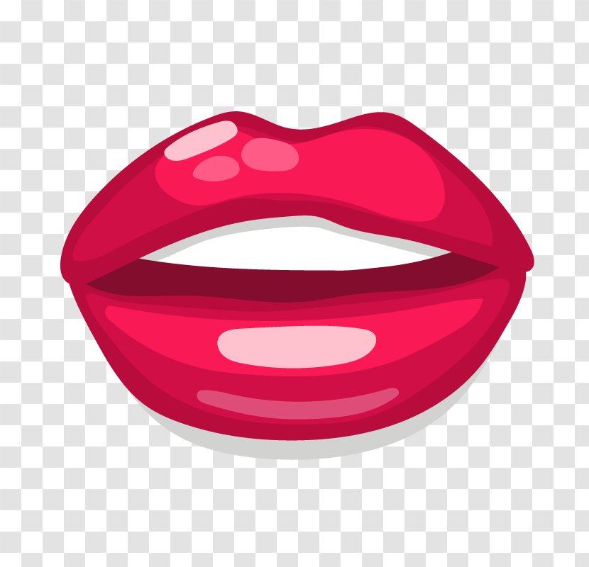 Lip Mouth Tooth - Red - Vector Female Lips Transparent PNG