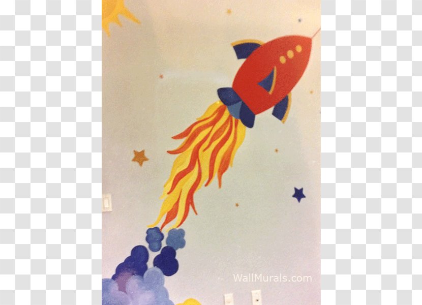 Mural Painting Art Outer Space - Rocket Transparent PNG