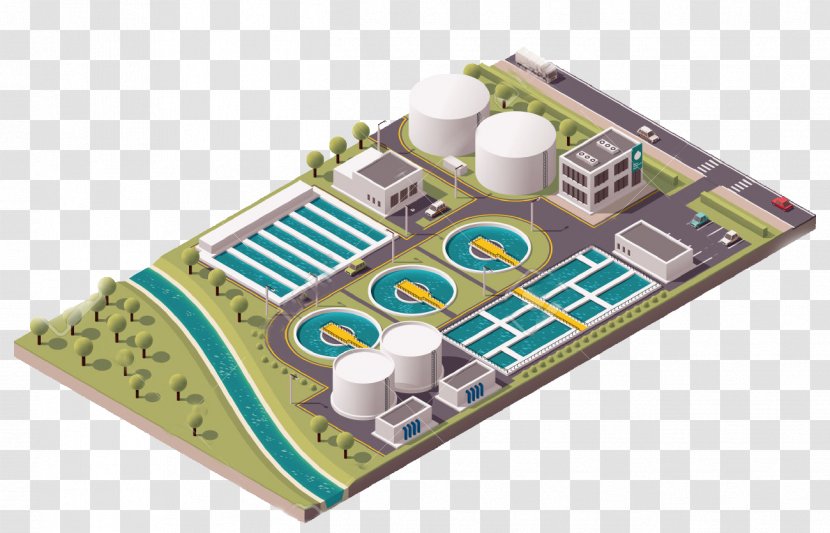 Water Treatment Vector Graphics Sewage Wastewater Royalty-free - Cpu - Isometric House Transparent PNG